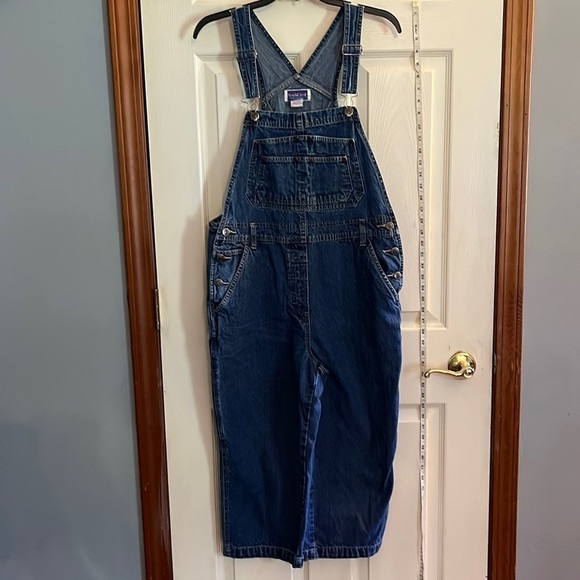 Northcrest the spirit of adventure-size M-cropped overalls-dark wash - Picture 1 of 16
